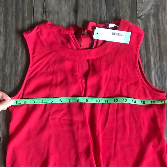 ❤️41 HAWTHORN Bright Red Sleeveless Keyhole Blouse - Picture 8 of 8
